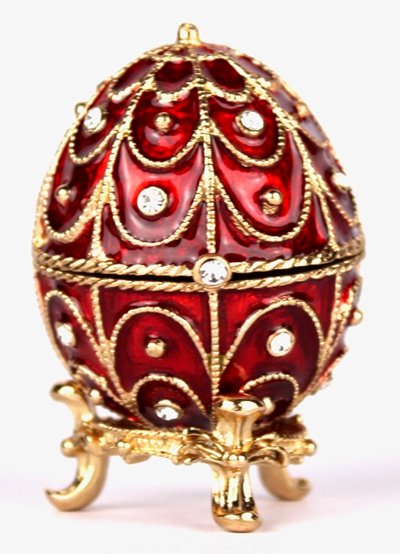 Szkatułka Czerwone Jajo Jajko Faberge Metalowe