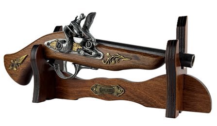 Pistolet Włoski Replika Na Stojaku Metal Drewno